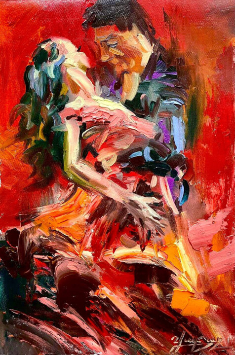 THE DANCE OF AFFECTION 绘画, 15.8x11 in