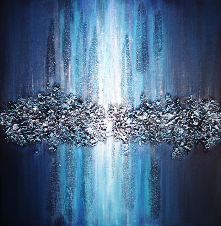 Painting titled "Licht blauw" by Daan Corstjens, Original Artwork, Acrylic Mounted on Wood Stretcher frame