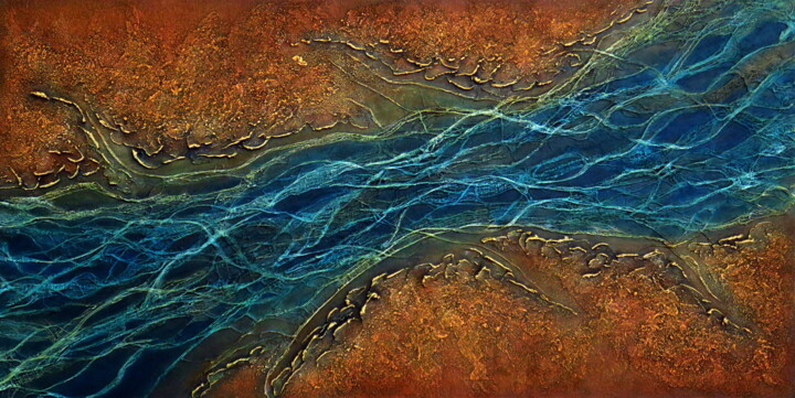 Painting titled "Stroming" by Daan Corstjens, Original Artwork, Acrylic