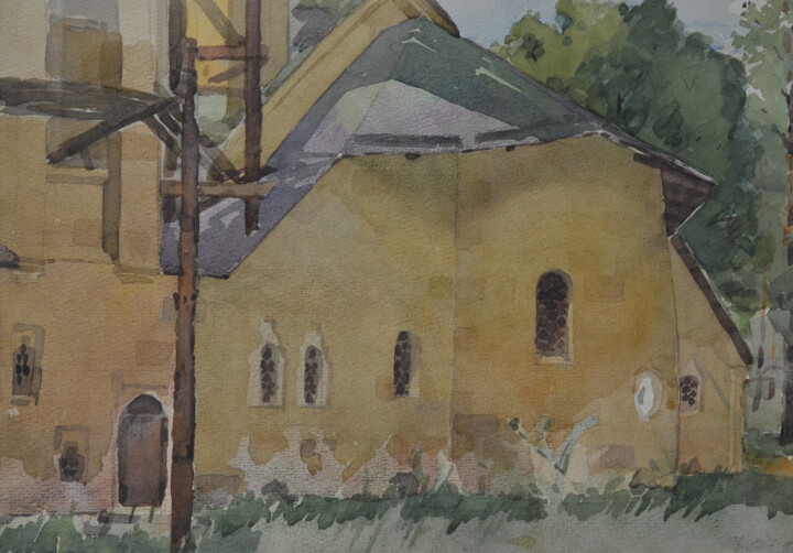 Church. Natalievka. Eastern side Painting, 11x15.4 in