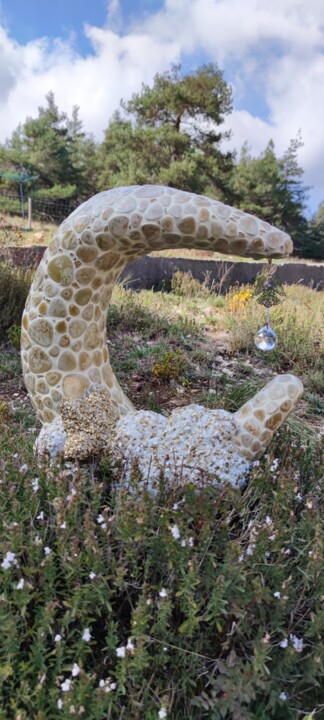Lune en mosaique- Lune Etoile mosaique- Croissant de lune 雕塑, 18.1x9.8 in