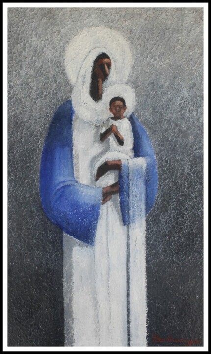 Motherly Love - A Proud Mama 绘画, 31x18 in