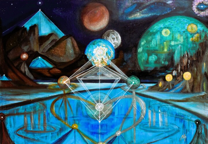 Pintura titulada "Metatron" por Martine Weber, Obra de arte original, Acrílico