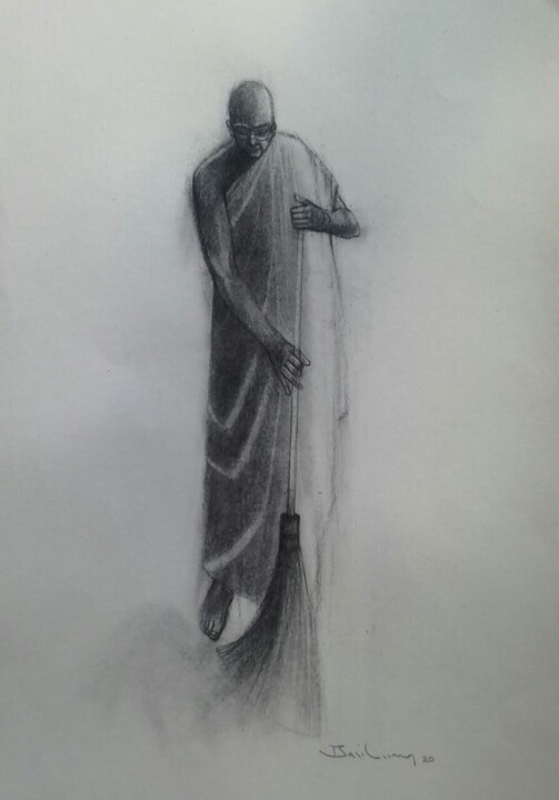 Teachings of Buddha - Fading Footprints 绘画, 19x13 in
