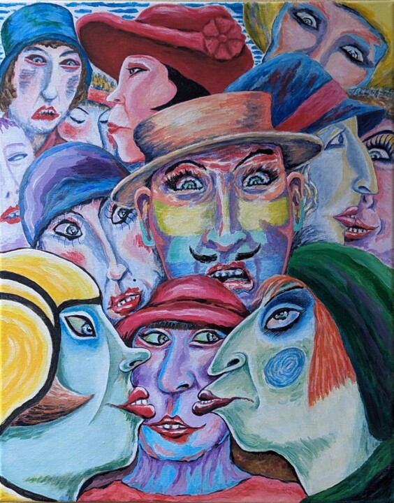 1922, Berlin-Schöneberg. A stranger among his own. 绘画, 19.7x15.6 in