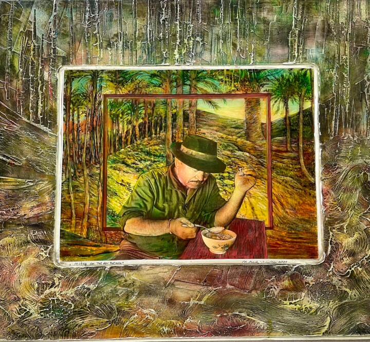 Mittag im Tal der Palmen 绘画, 17.7x21.7 in