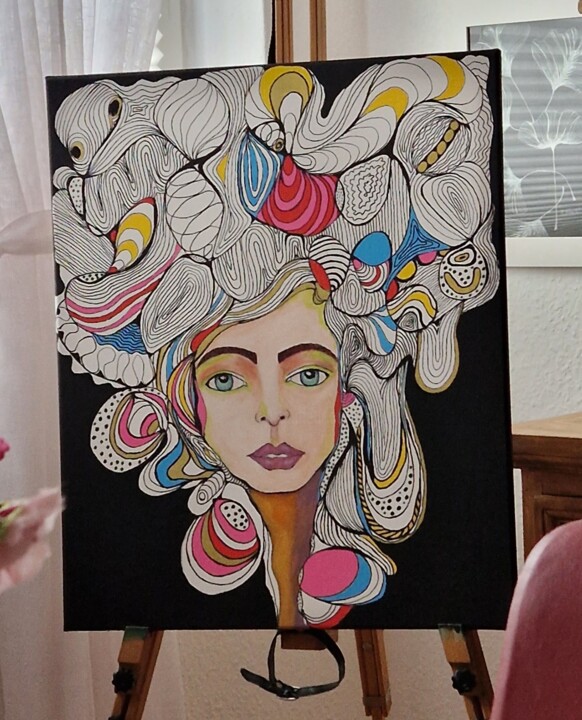 Mädchen in Zukunft 绘画, 27.6x19.7 in