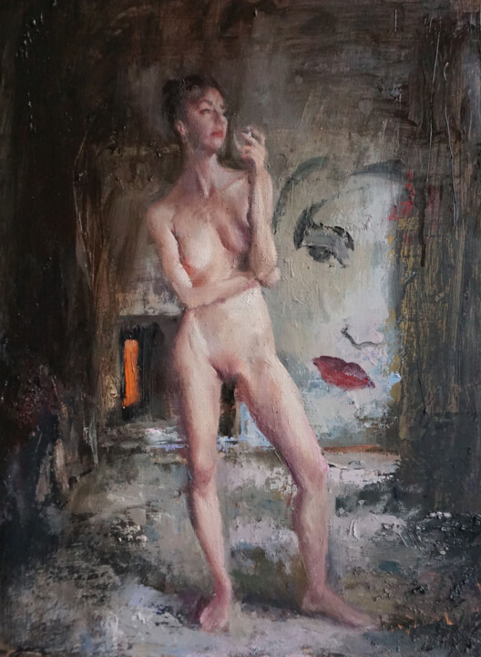 Nuits blanches 绘画, 15.8x11.8 in