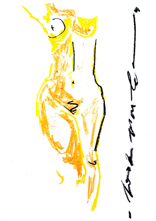 Contours of Expression: The Abstract Female Form 绘画, 11.8x8.3 in