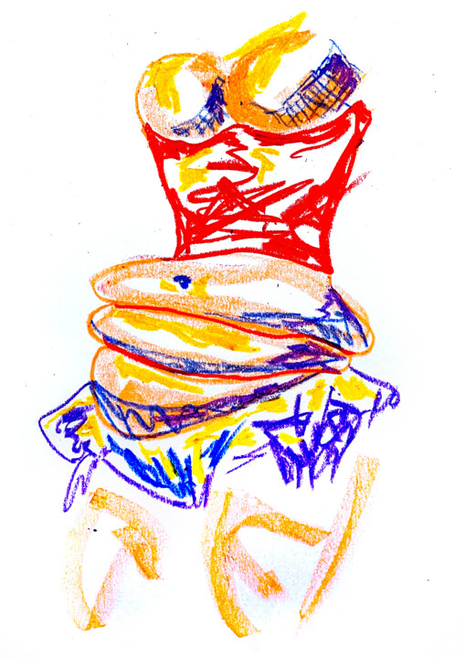 Abstract Vibrance: Disproportion in Motion 绘画, 11.8x8.3 in