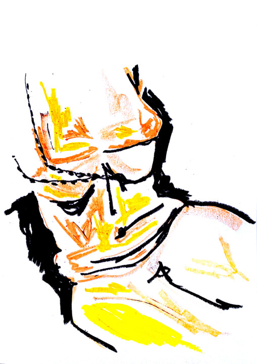 Fragmented Harmony: An Abstract Study 绘画, 11.8x8.3 in