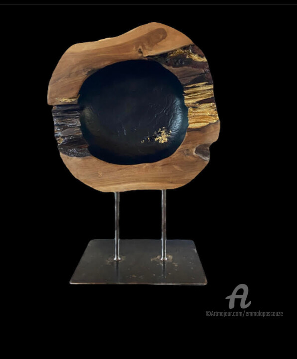 Cercle noir et or Heykel, 22,1x16,1 in
