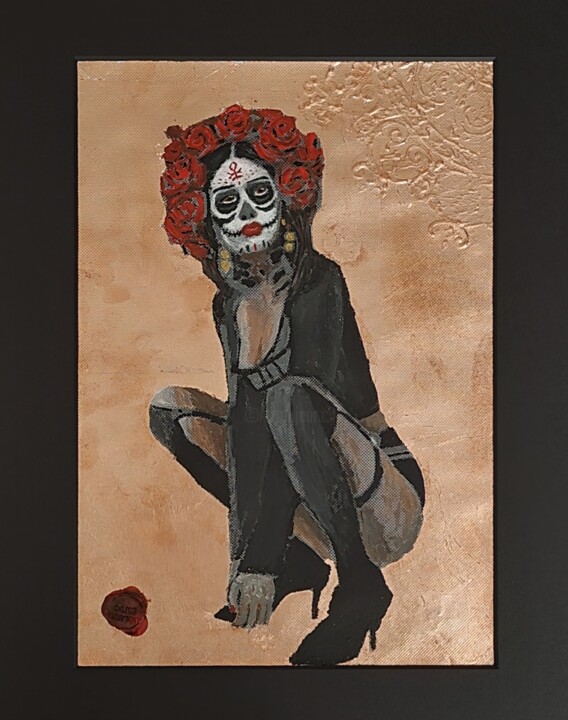 Frau in der Hocke 绘画, 11.4x7.9 in