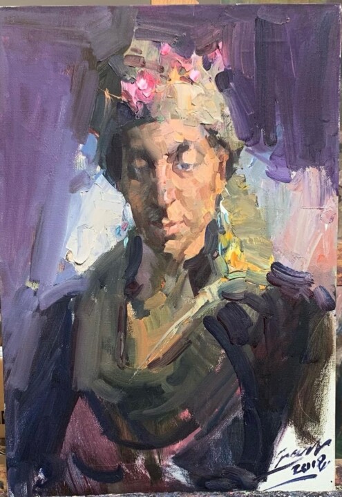 A soldier in a hat 绘画, 24x18 in