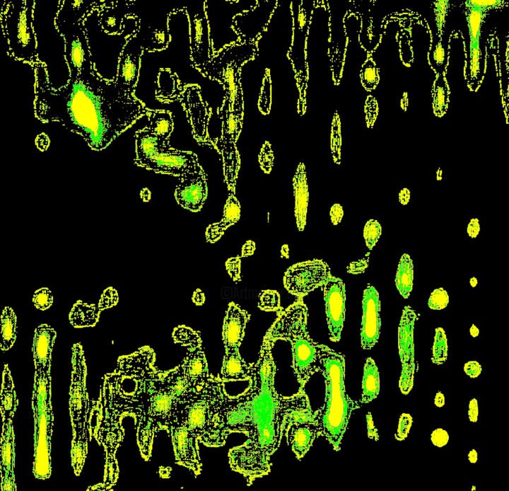 Photographie intitulée "Dripping 1e8" par Ken Lerner, Œuvre d'art originale, Photographie numérique