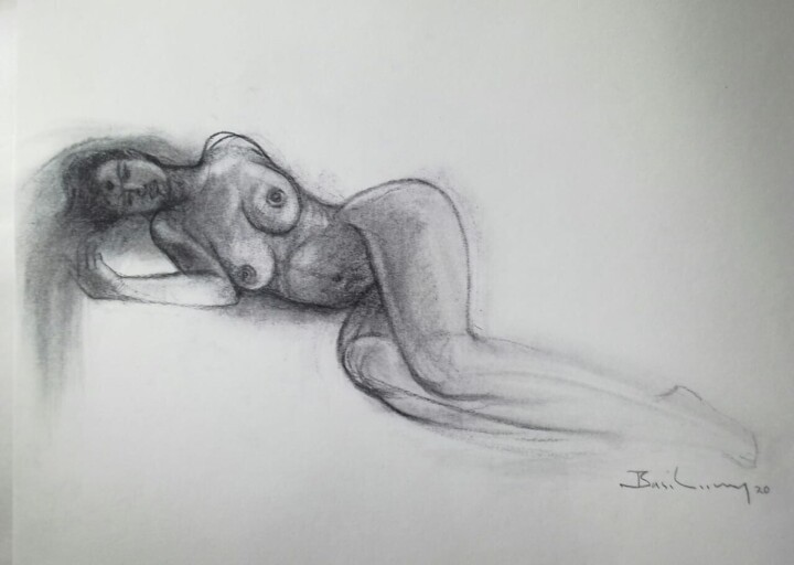 Solitude - Voluptuous Body 绘画, 13x19 in