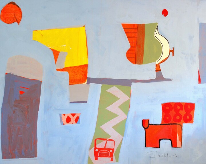 Pintura intitulada "LA STRADA POLVEROSA" por Marcello Scarselli, Obras de arte originais, Acrílico