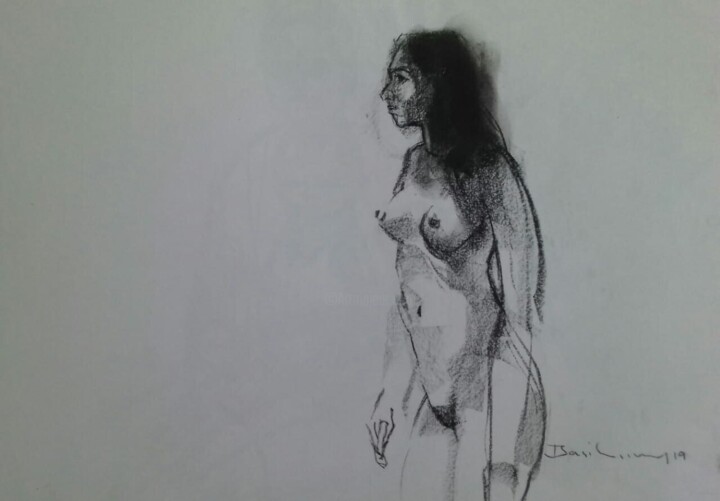 Solitude - Naked 绘画, 11x15 in