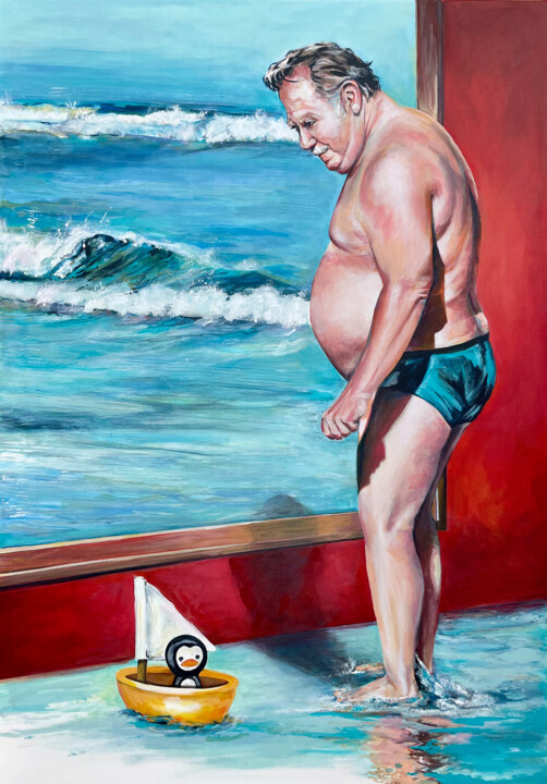 Malerei mit dem Titel "Na ... wo willst du…" von Michael Rehr-Hoffmann, Original-Kunstwerk, Acryl