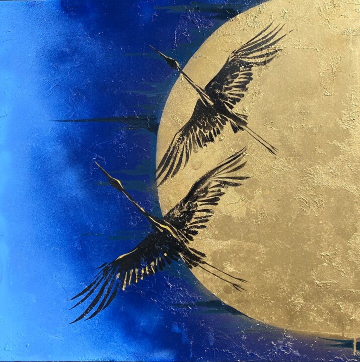 Cranes 绘画, 30x30 in