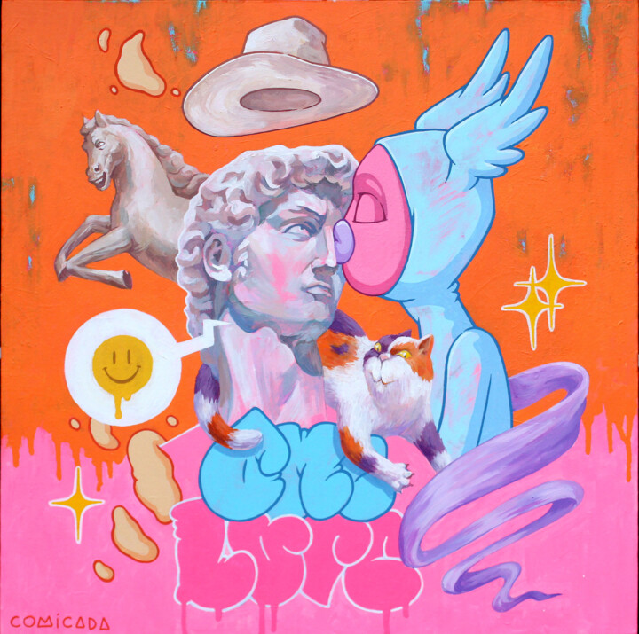 One love 绘画, 27.6x27.6 in