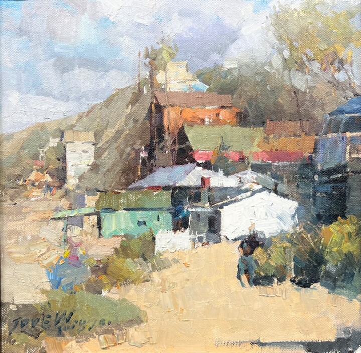 Crystal Cove in Laguna Beach 绘画, 16x16 in