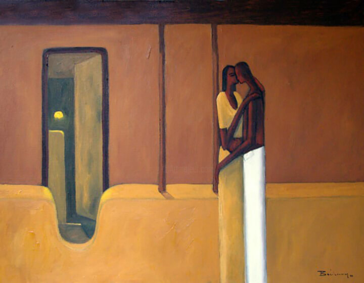 A New Love - The Embrace 绘画, 19x24 in