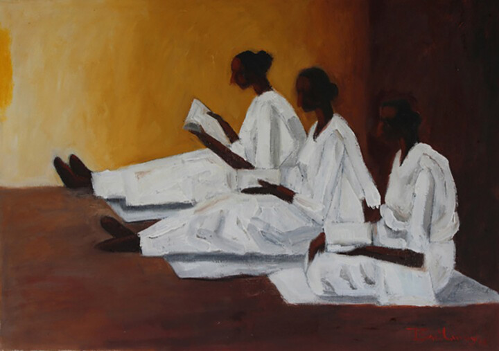 Religious Observance - Contemplating on Life 绘画, 19x24 in