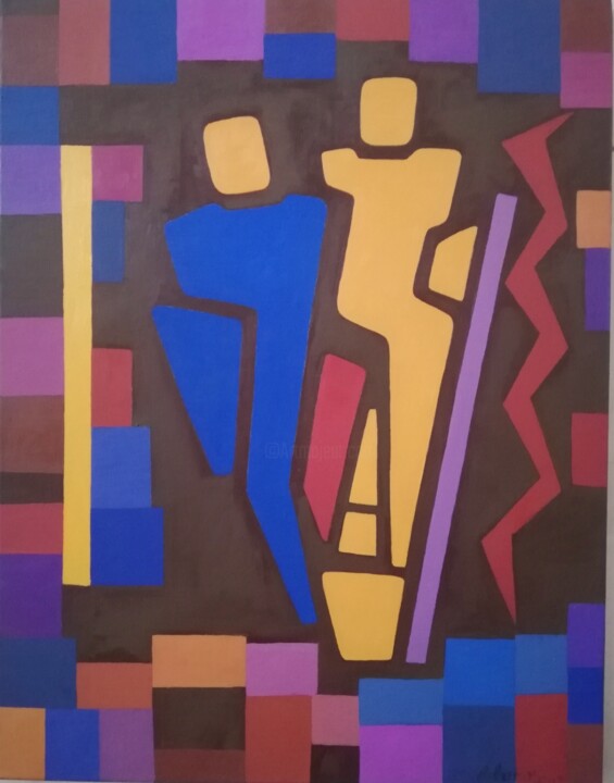 abstraction n2 绘画, 24.8x19.7 in