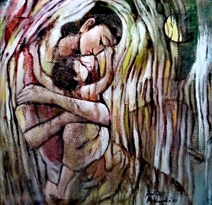 Child and Mother 绘画, 28x32 in