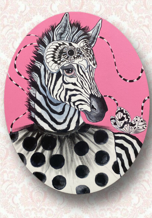Lady Zebra 绘画, 19.7x15.8 in