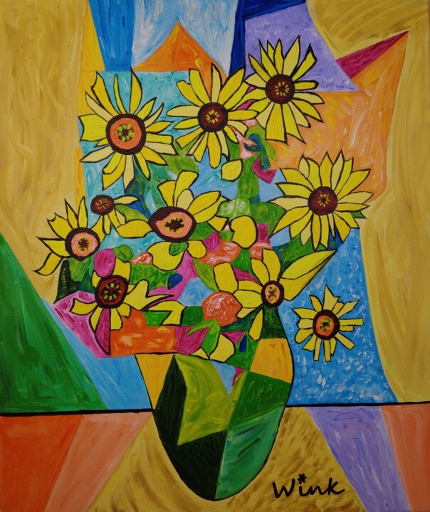 Sunflowers 01. 绘画, 21.7x18.1 in