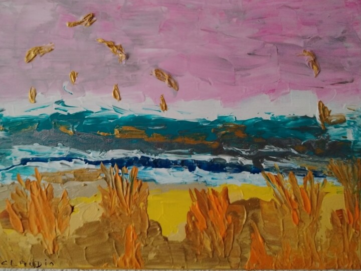 Peinture intitulée "Envolée de kitesurf" par Claudie Savelli (CLAUDIE-SAVELLI-CLAUDIA), Œuvre d'art originale, Acrylique Mon…