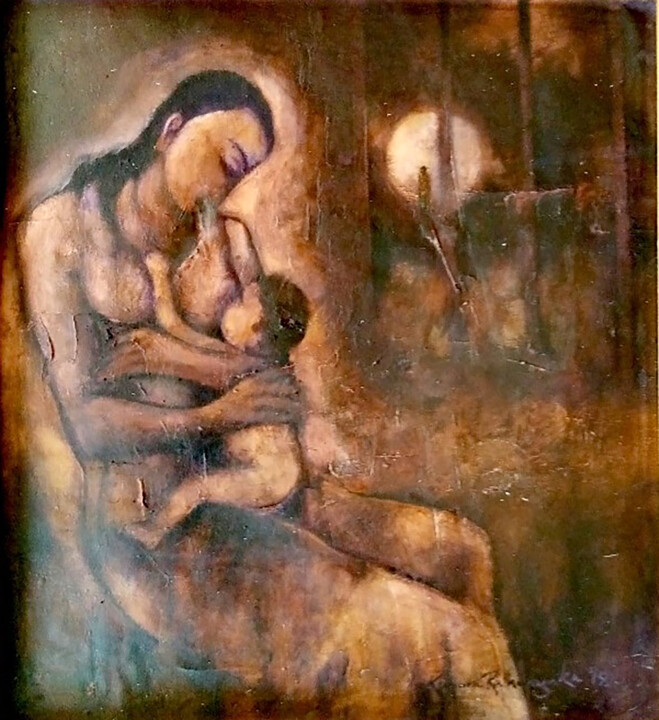 Mother and Child 绘画, 26x24 in