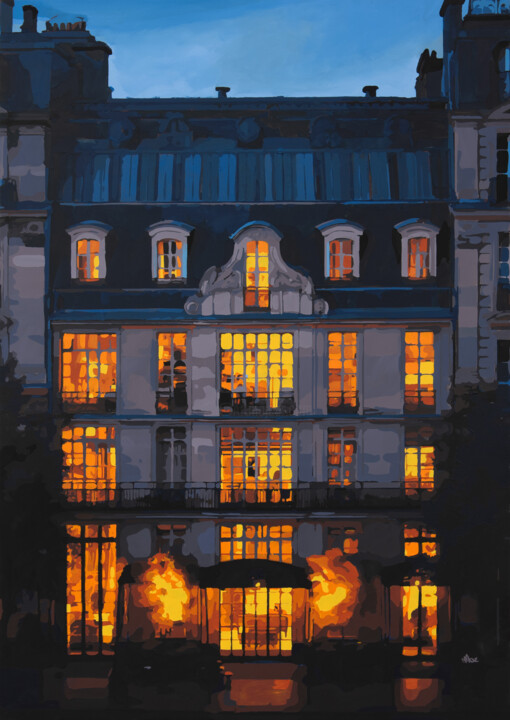 Paris Nights 绘画, 38.6x27.2 in
