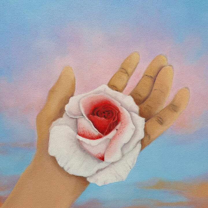La Main Du Cœur 绘画, 11.8x11.8 in