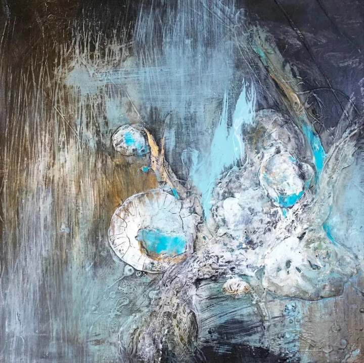 Blue Moon 绘画, 24x24 in
