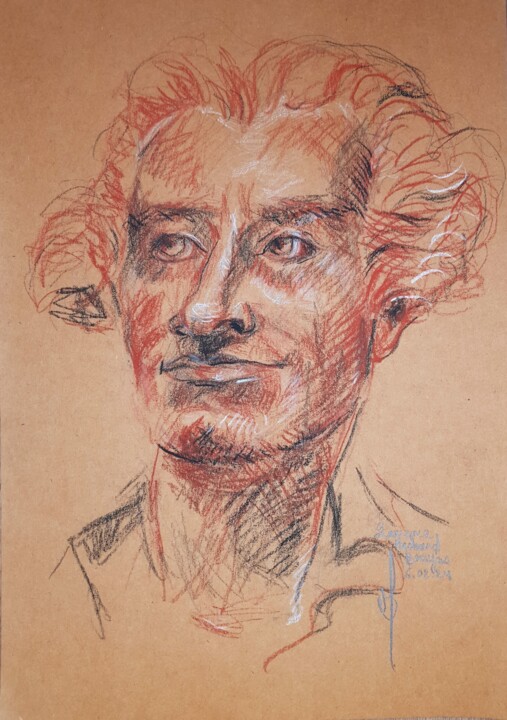 "Claude François Marmet" d'après le buste Marie Anne Collot 图画, 11.4x8.3 in
