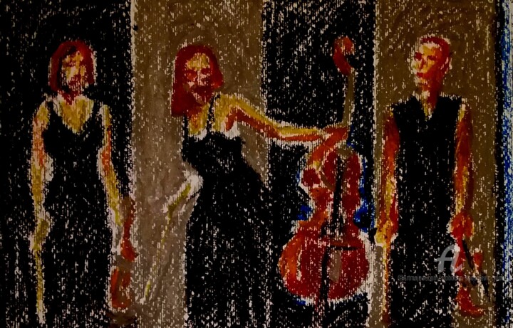 Fin du concert 绘画, 7.9x11.8 in