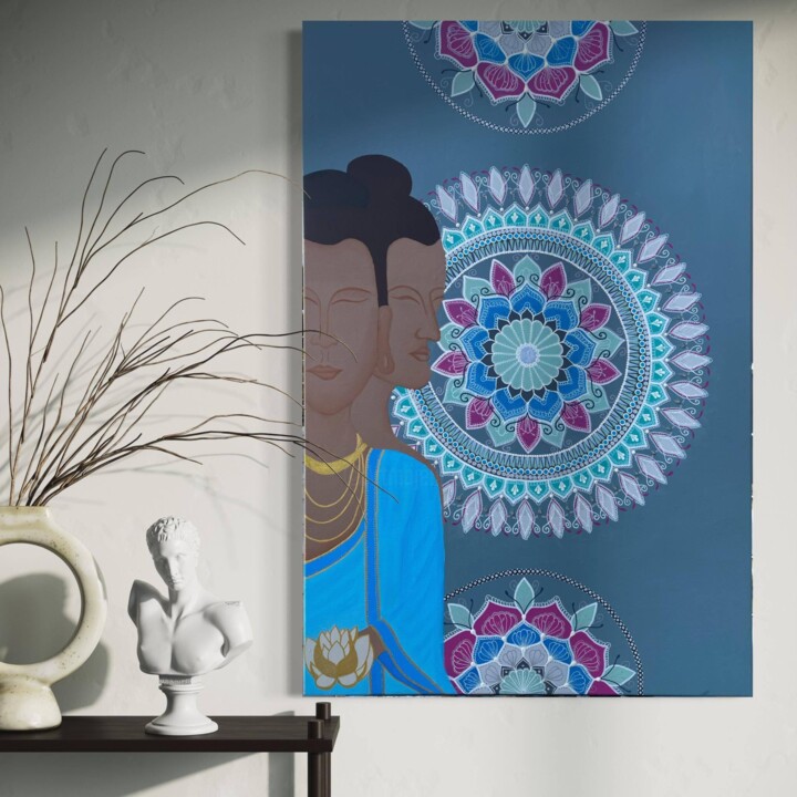 Mandala Quântica "Eu vejo-te" Schilderij, 35,4x23,6 in