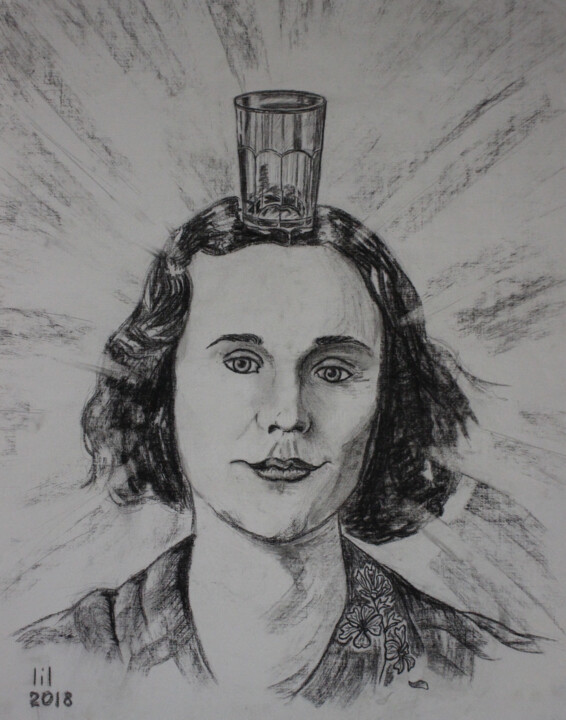 제목이 "Joan Vollmer"인 그림 Liliia Pilikina로, 원작, 숯