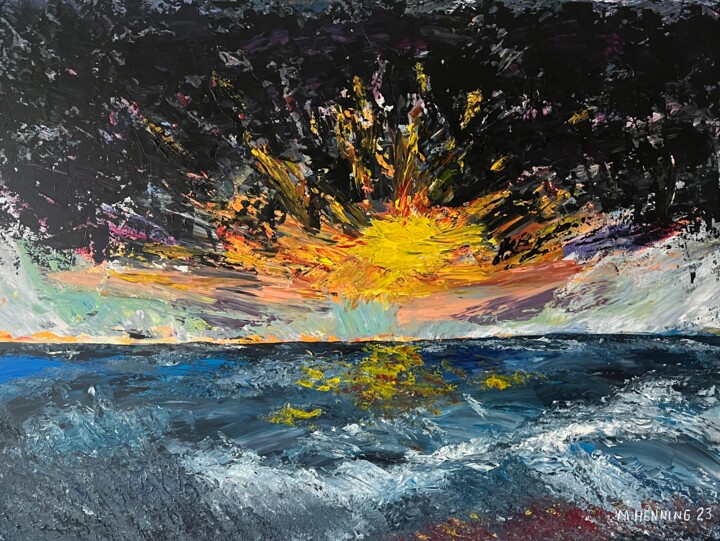 Gewitter im Sonnenuntergang 绘画, 15.8x23.6 in