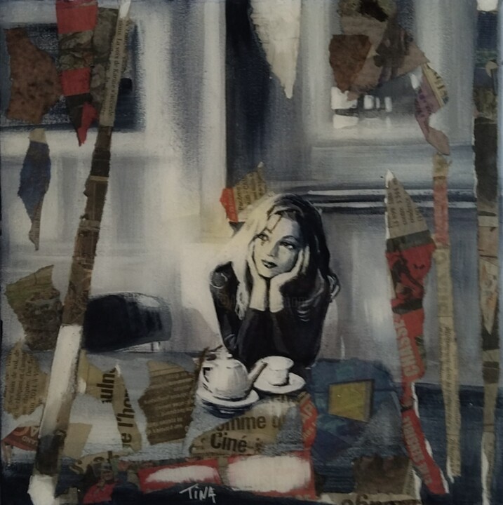 Pause café 绘画, 9.8x9.8 in