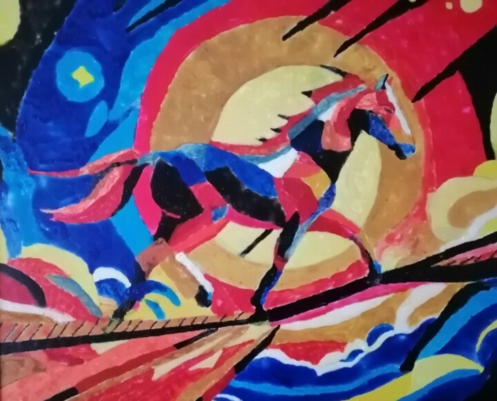 La course en équilibre 绘画, 19.8x24.2 in