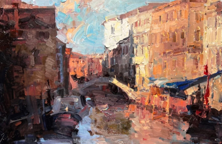 Sunset in Venice Pittura, 20x30 in