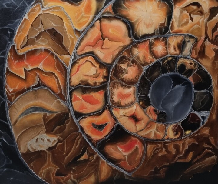 Ammonite 绘画, 33.5x39.4 in