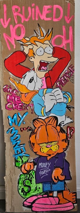 OH NO !! CARTON POPART 绘画, 47.2x19.7 in