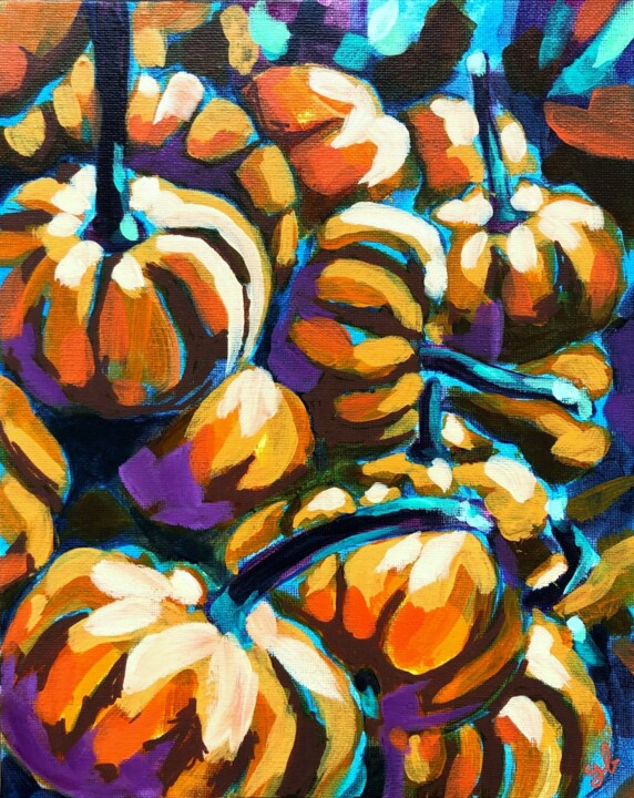 Citrouilles 绘画, 7.9x5.9 in