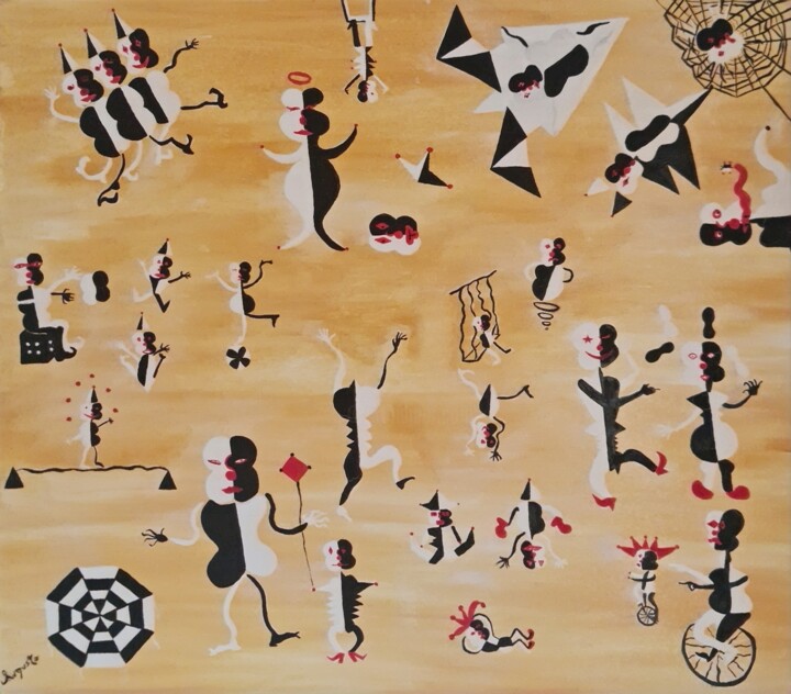 Familia de palhaços 绘画, 23.6x31.5 in