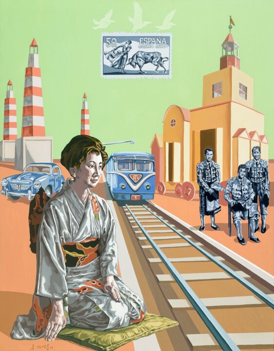 La ceremonia de la intuición. 绘画, 57.5x44.9 in